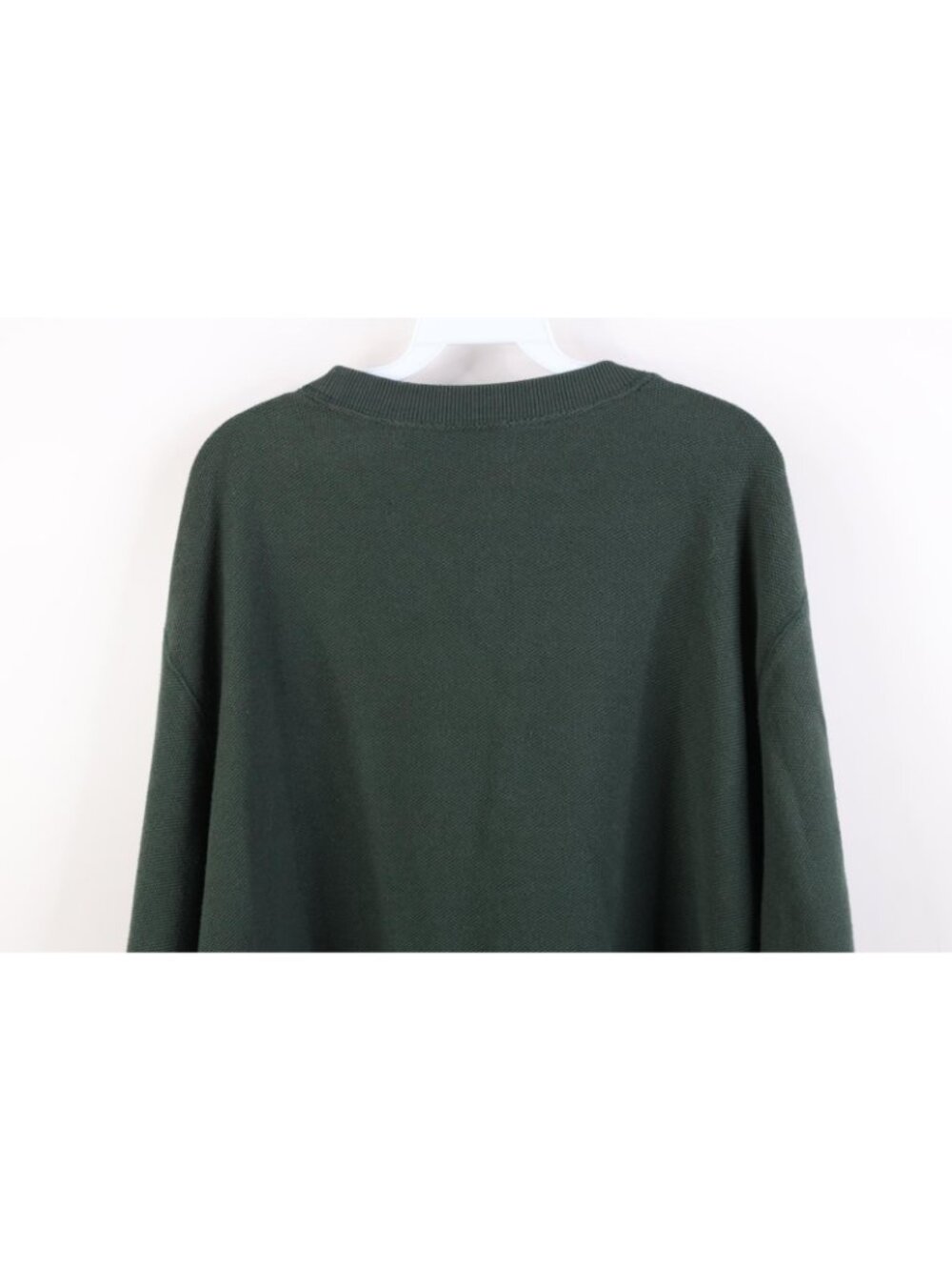 Vintage LL Bean Mens XL Faded Blank Thermal Waffle Knit Crewneck Sweater Green - Picture 8 of 9